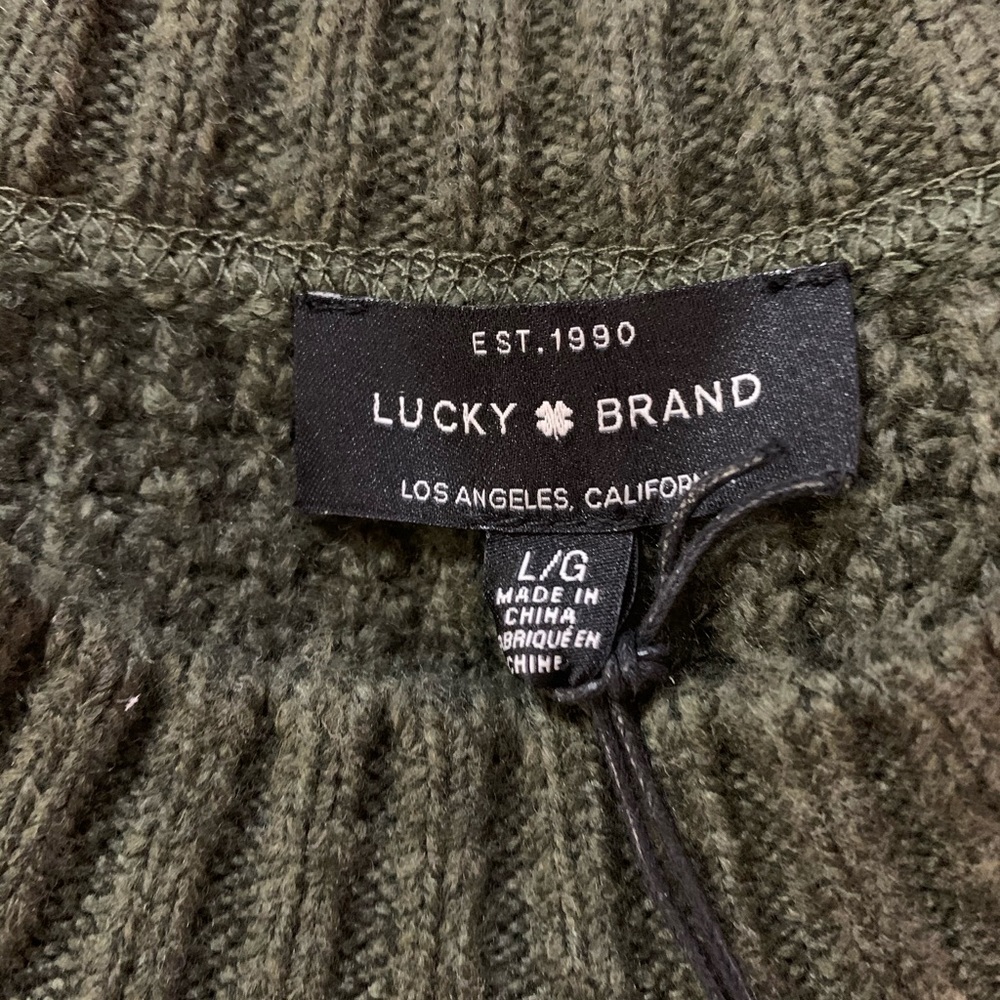 Sweater Lucky Brand size L NWT green olive - Picture 6 of 12